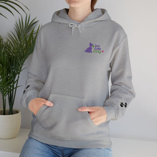 Doggone Lucky Adult Hoodie - Embroidered Lucky Pup on Chest