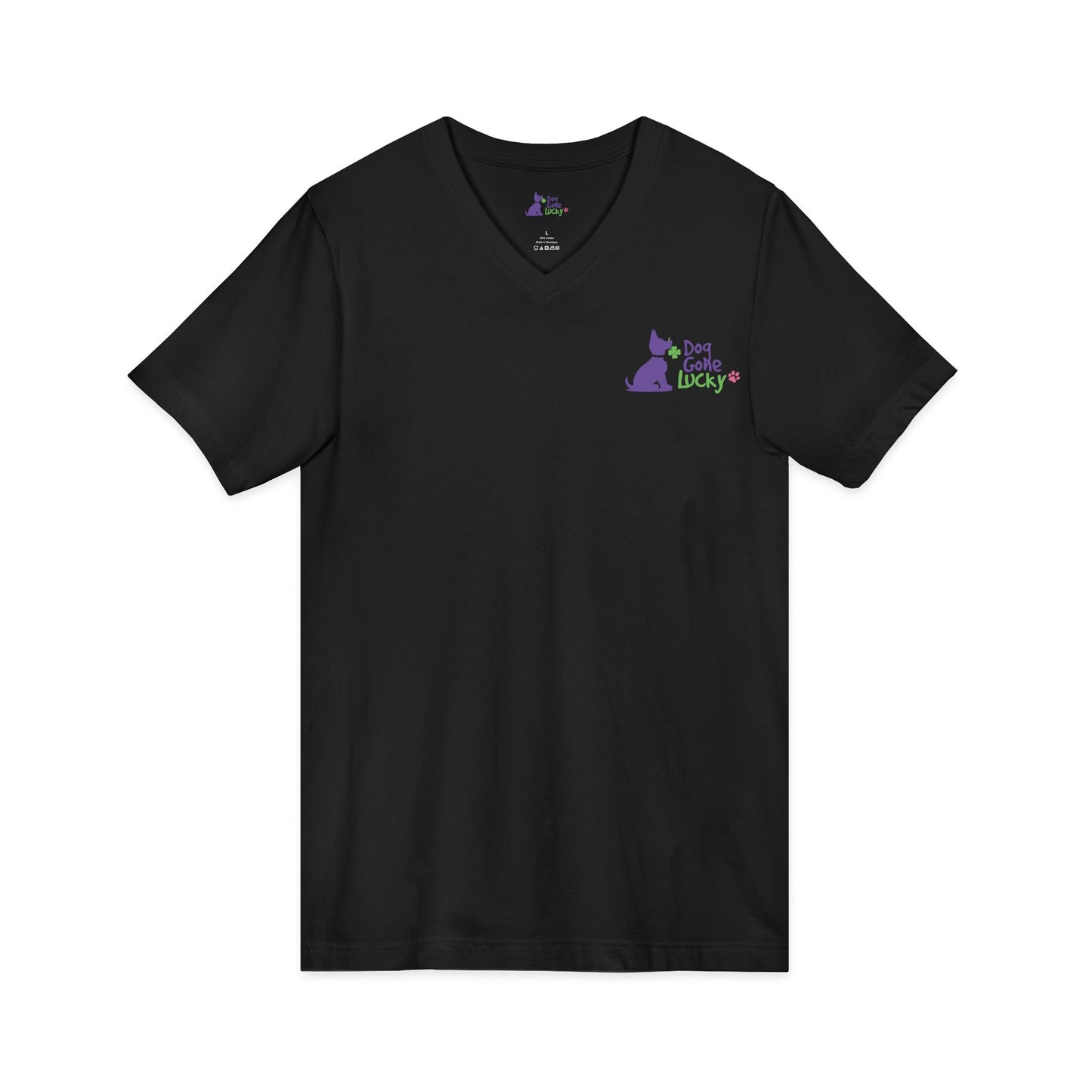 Doggone Lucky Jersey Short Sleeve V-Neck Tee