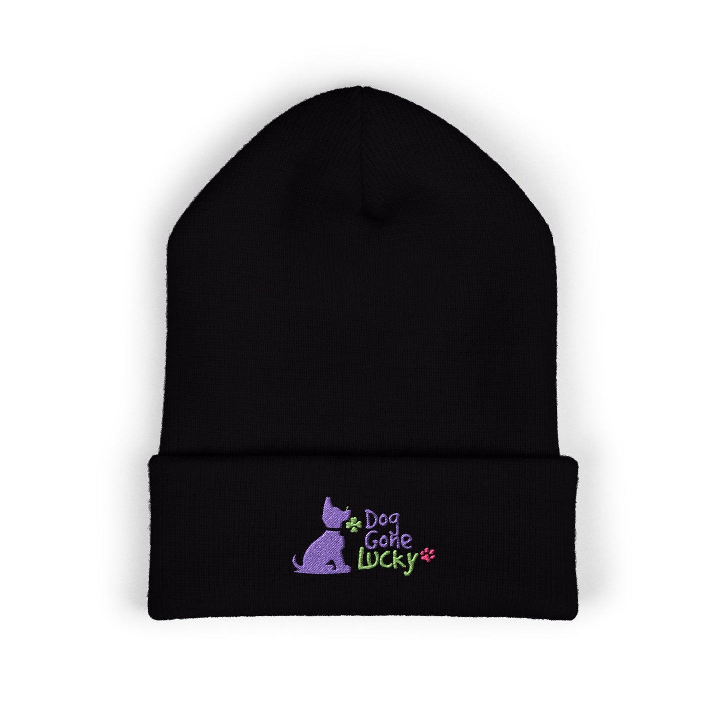 Doggone Lucky Embroidered Beanie