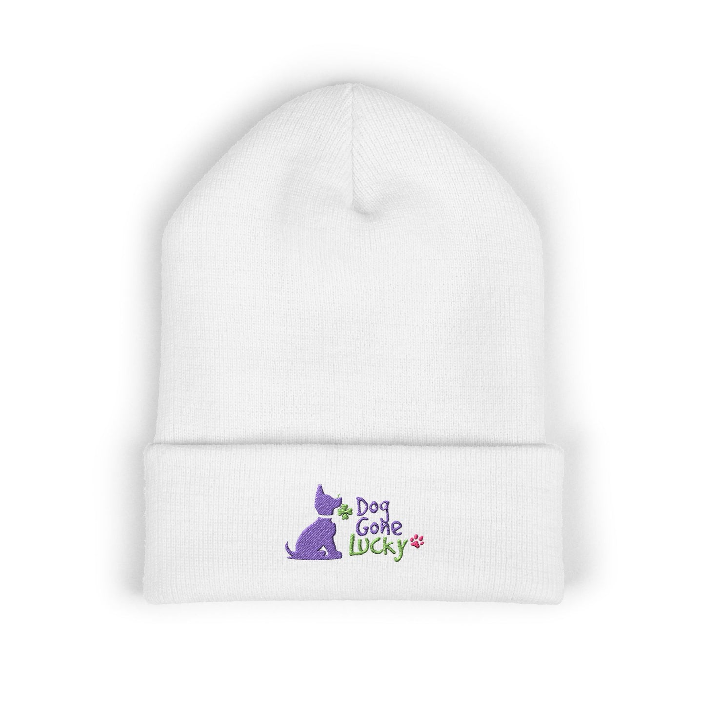 Doggone Lucky Embroidered Beanie