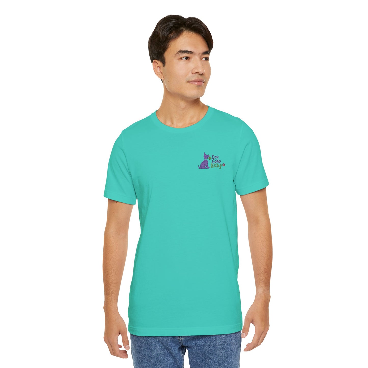 Doggone Lucky Embroidered Adult Tee