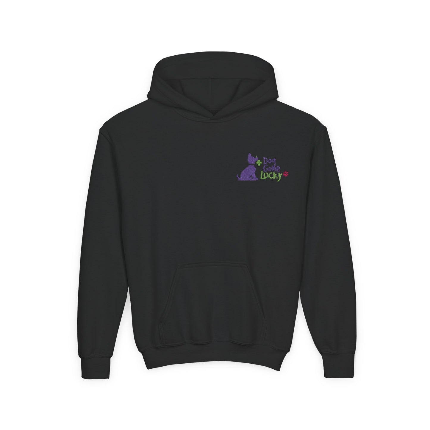 Doggone Lucky Embroidered Youth Hoodie