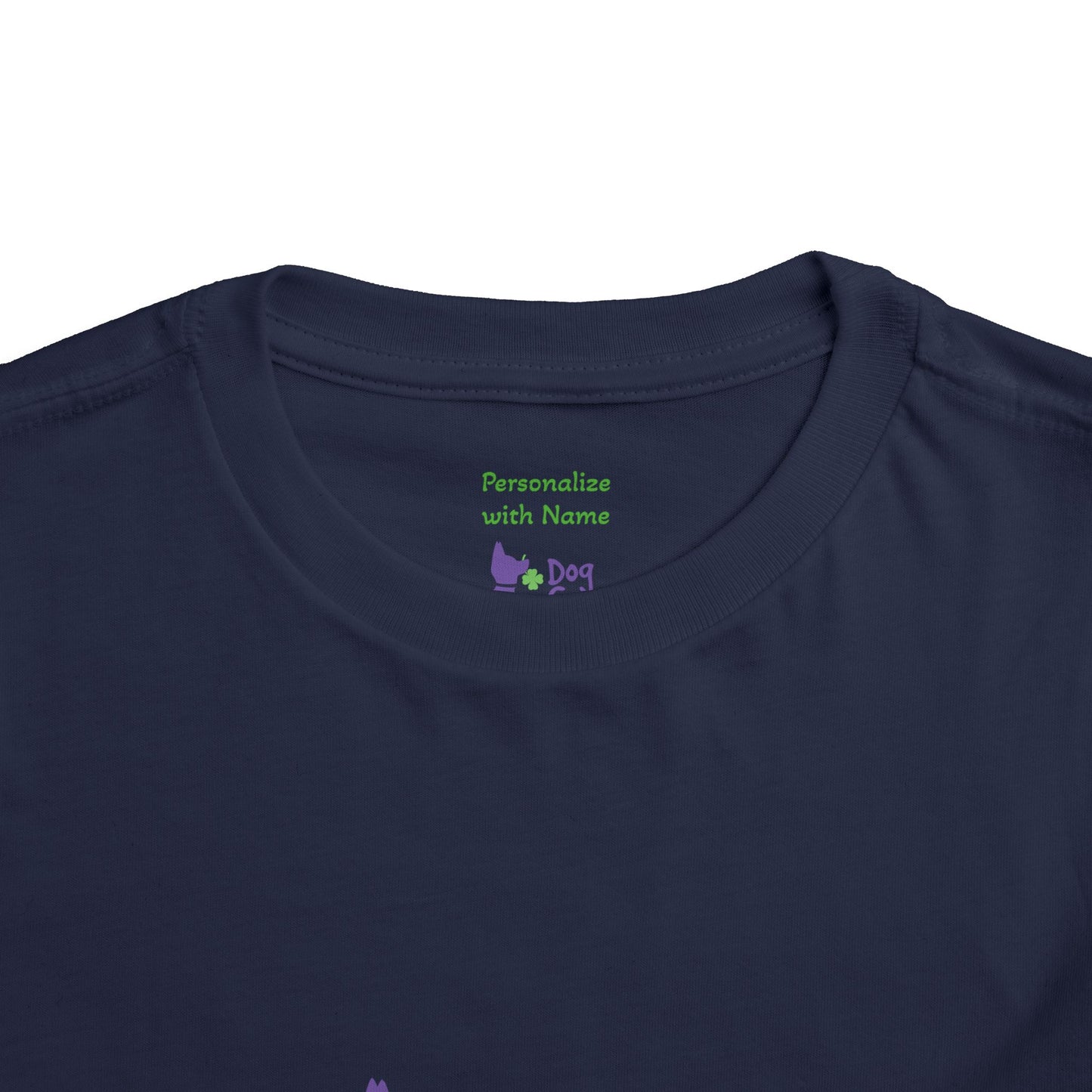 Dog Gone Lucky Toddler Tee - Cute Purple Lucky Pup on front and back