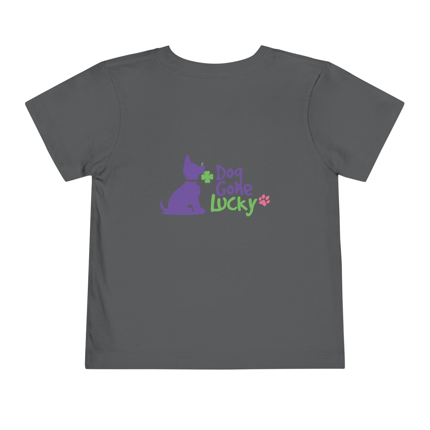 Doggone Personalized Neck Label Toddler Tee - Lucky Pup Graphic on Back and Front