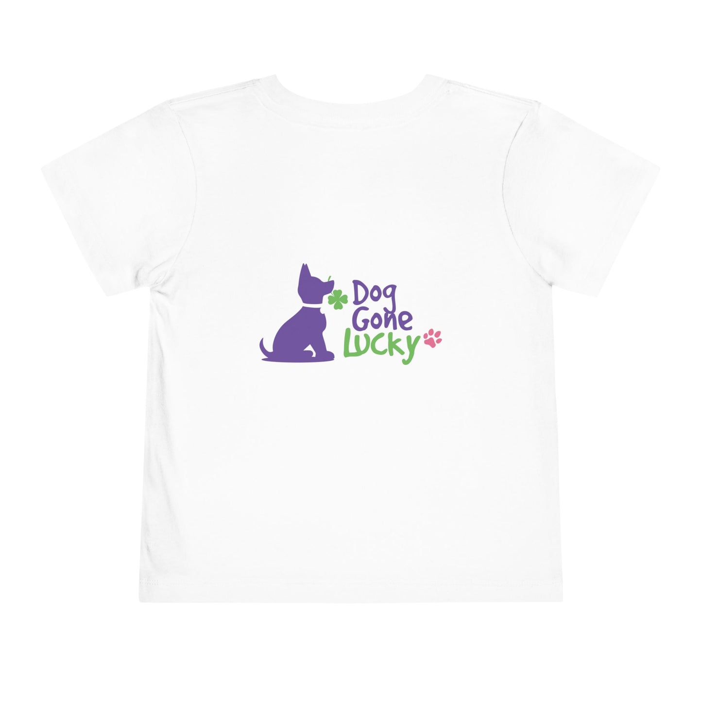 Dog Gone Lucky Toddler Tee - Cute Purple Lucky Pup on front and back