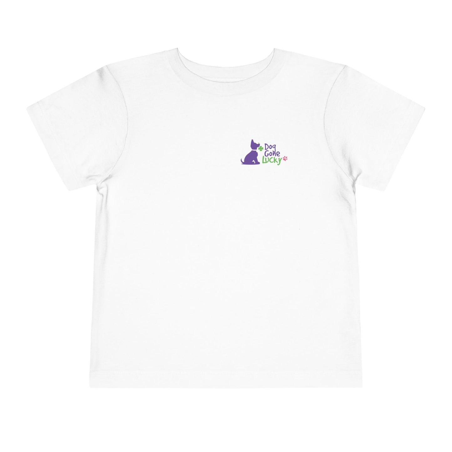 Doggone Personalized Neck Label Toddler Tee - Lucky Pup Graphic on Back and Front