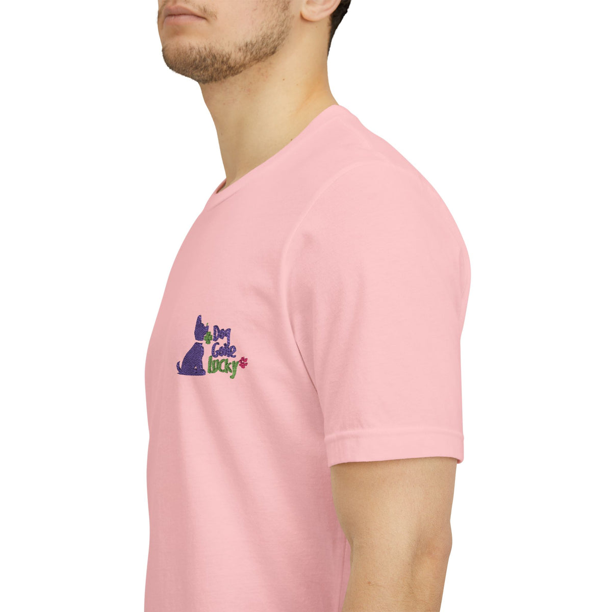 Doggone Lucky Adult Tee - Embroidered Lucky Pup on the Chest