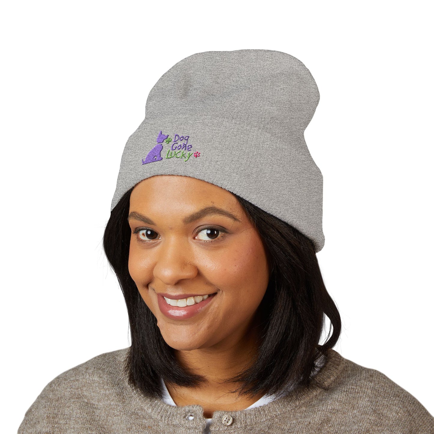Doggone Lucky Embroidered Beanie