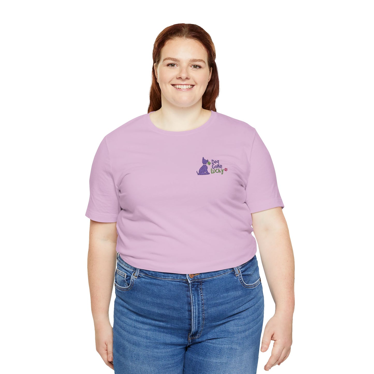 Doggone Lucky Embroidered Adult Tee