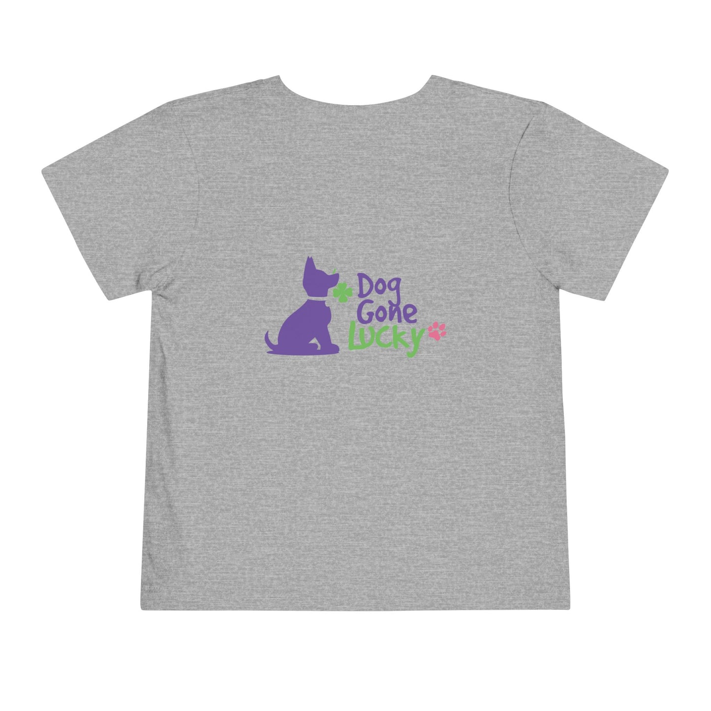 Doggone Personalized Neck Label Toddler Tee - Lucky Pup Graphic on Back and Front