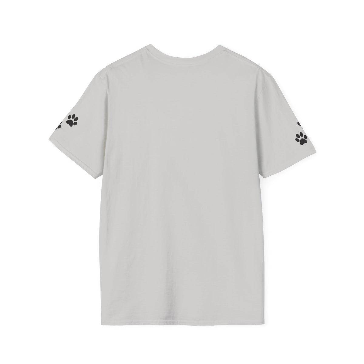 Doggone Lucky Adult Tee - Printed Lucky Pup on Front - Paw Prints on Sleeves