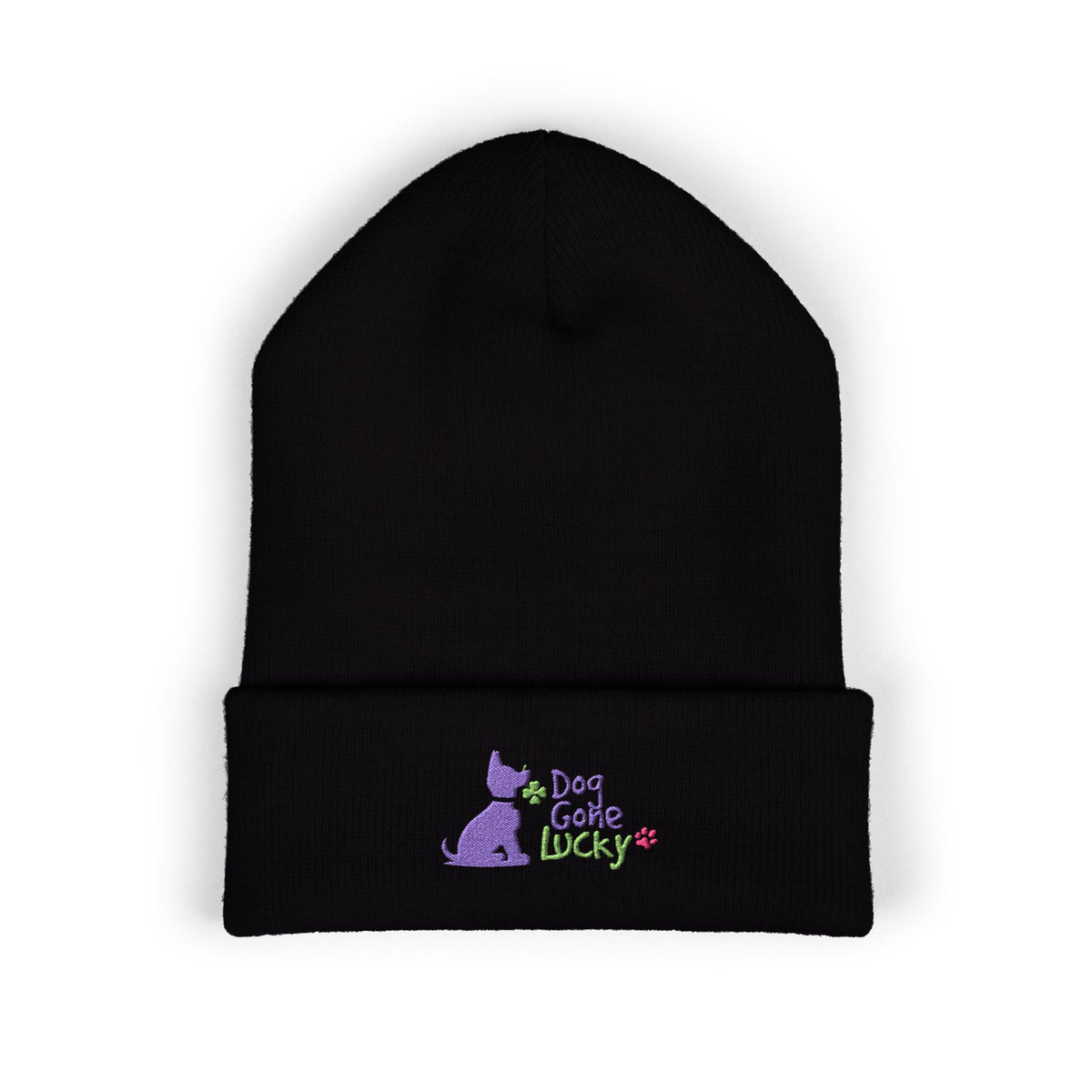 Doggone Lucky Embroidered Beanie