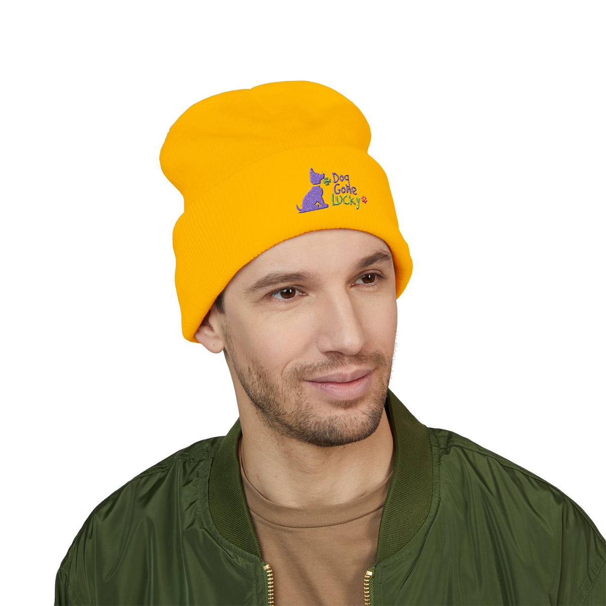 Doggone Lucky Embroidered Beanie