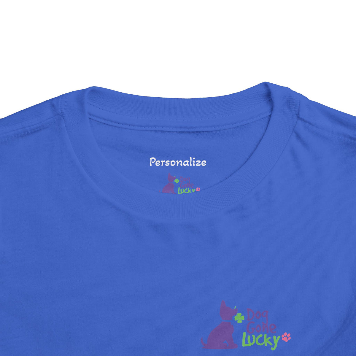 Doggone Lucky Personalized Toddler Tee - "Dog Gone Lucky" Cute Purple Pup St. Patrick's Day Shirt