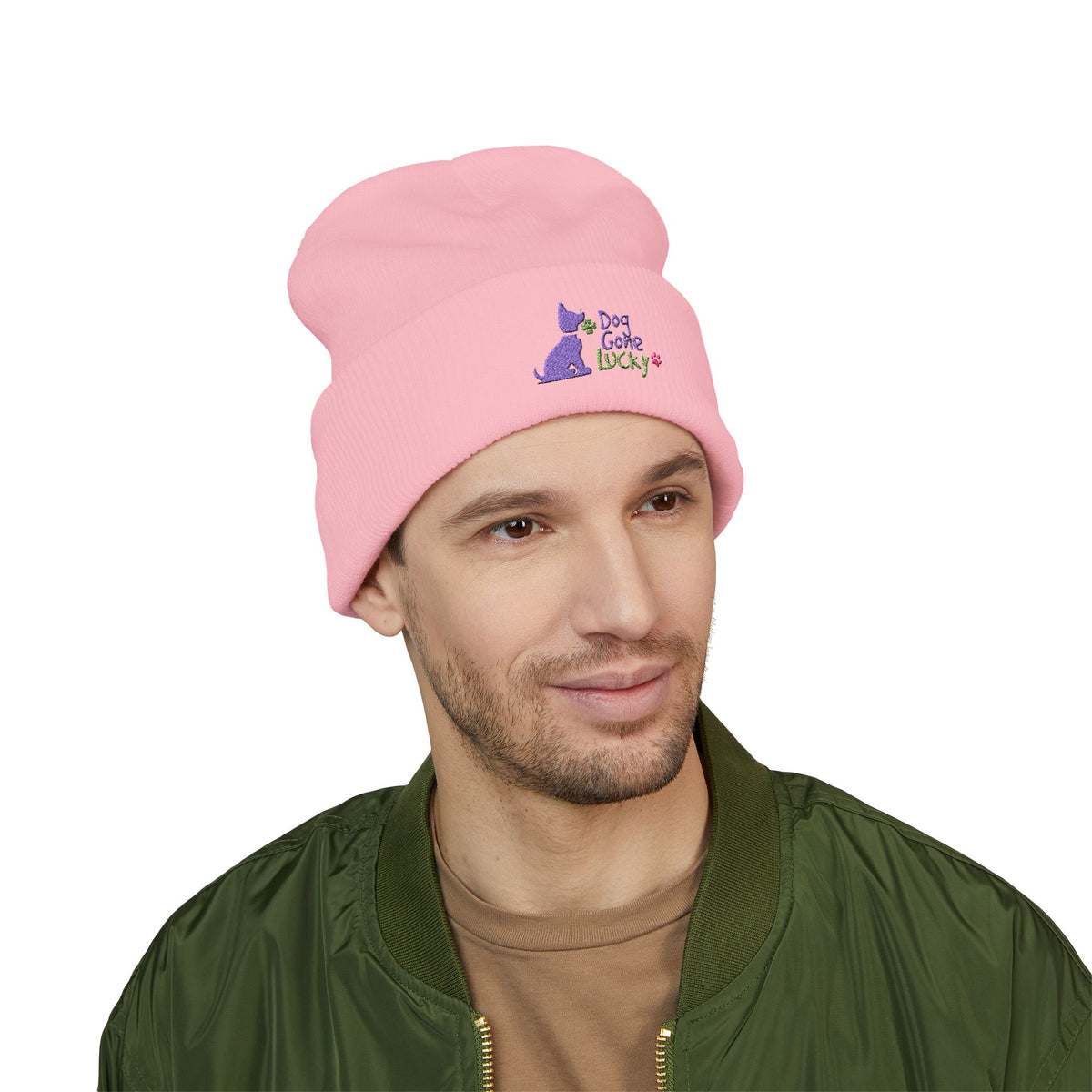 Doggone Lucky Embroidered Beanie