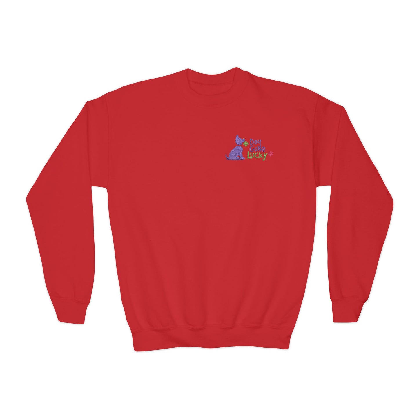 Doggone Lucky Embroidered Youth Crewneck Sweatshirt