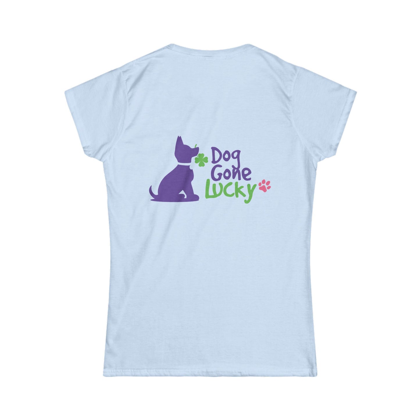 Doggone Lucky Personalized Women's Tee - Printed Lucky Pup on Back