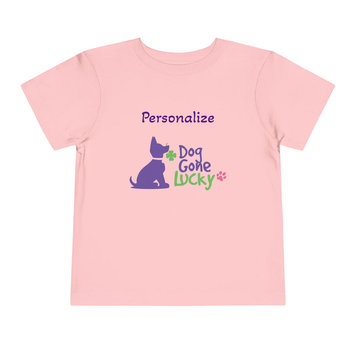 Doggone Lucky Personalized Toddler Tee - Printed Lucky Pup on Front