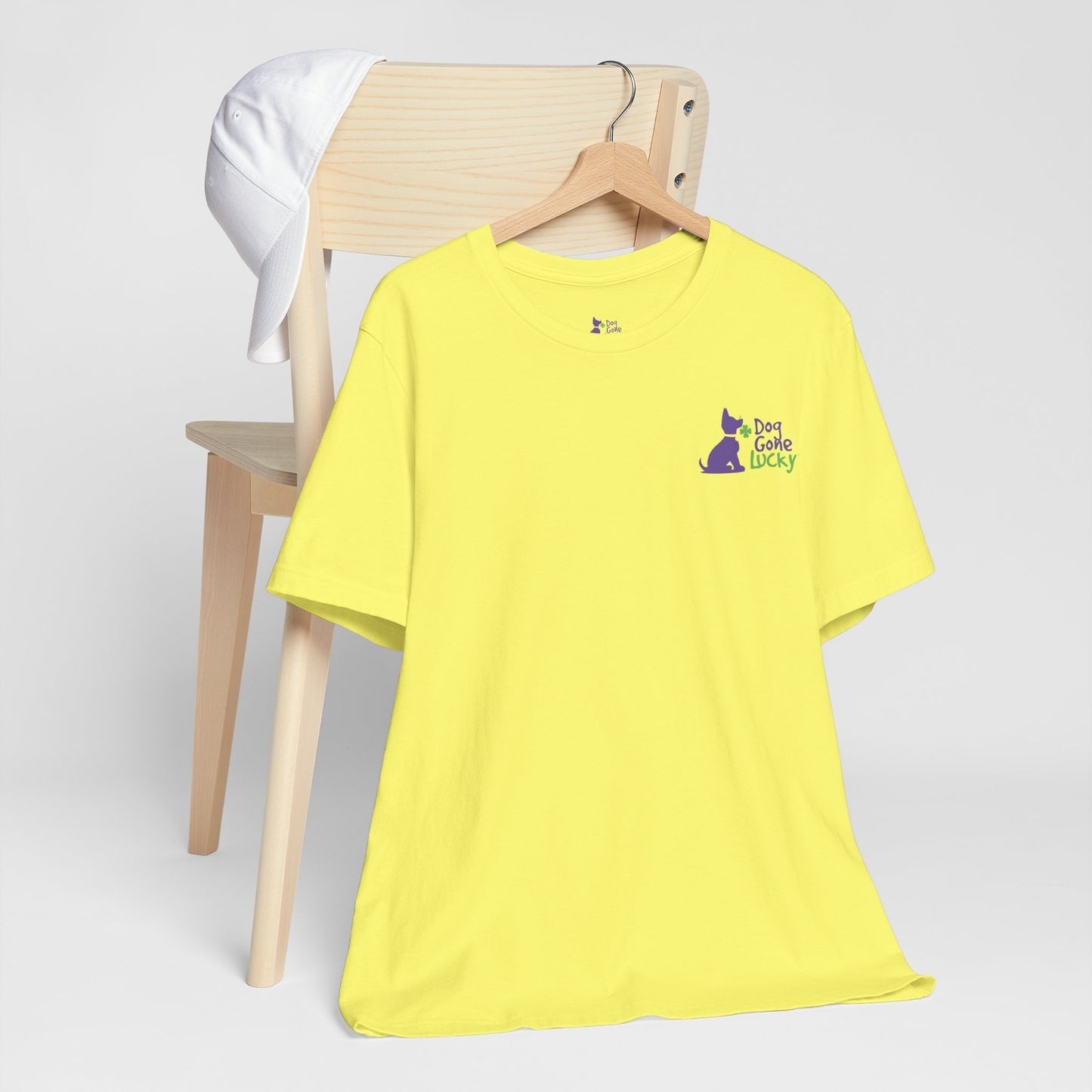 Doggone Lucky Adult Tee - Printed Lucky Pup on Chest