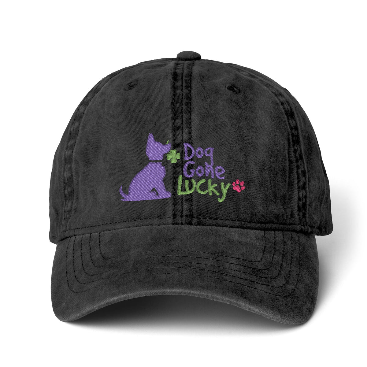 Doggone Women's Embroidered Pigment-Dyed Cap with Fashion Under visor