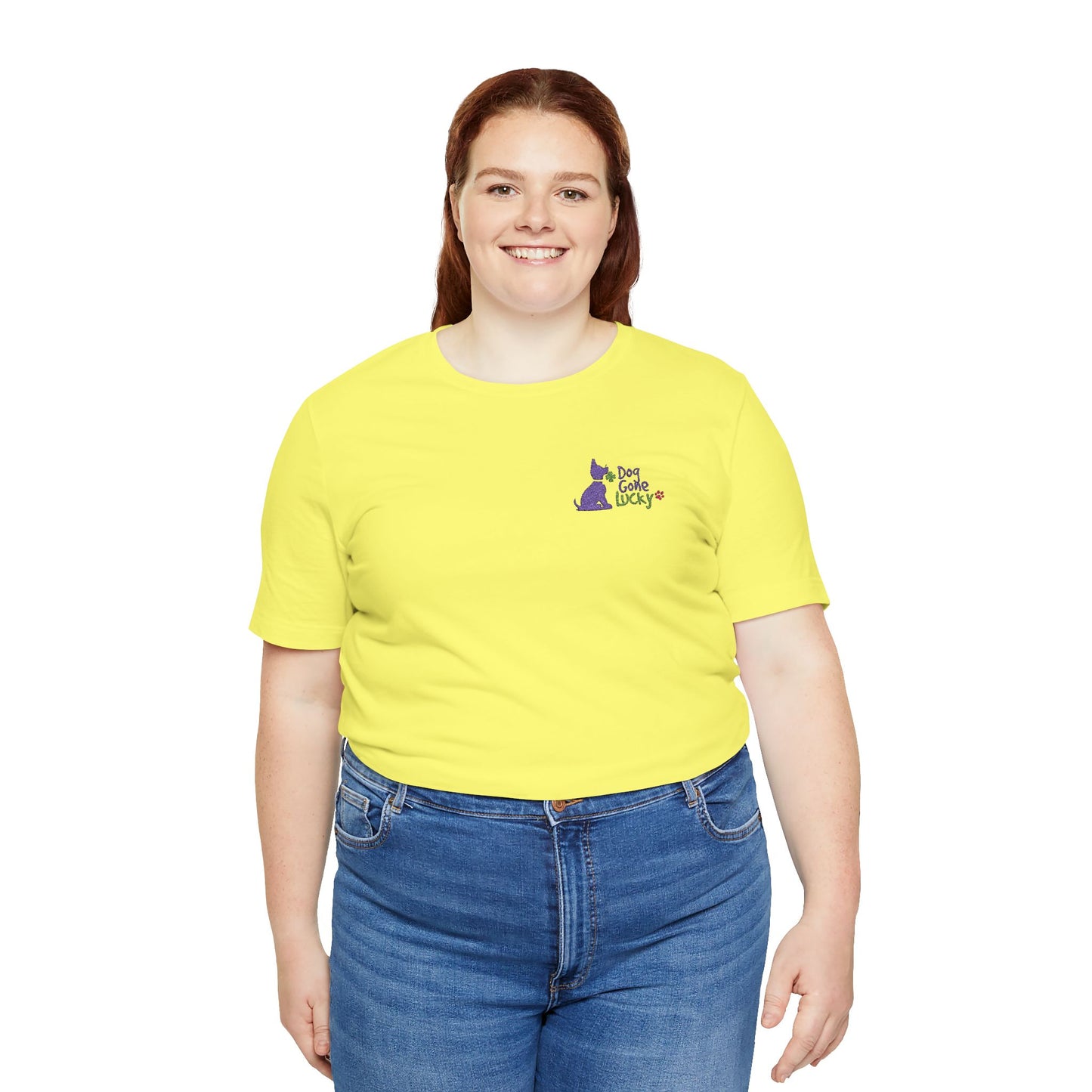 Doggone Lucky Embroidered Adult Tee