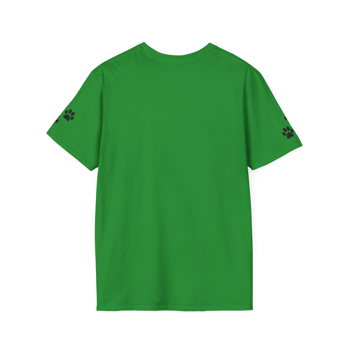 Doggone Lucky Adult Tee - Printed Lucky Pup on Front - Paw Prints on Sleeves