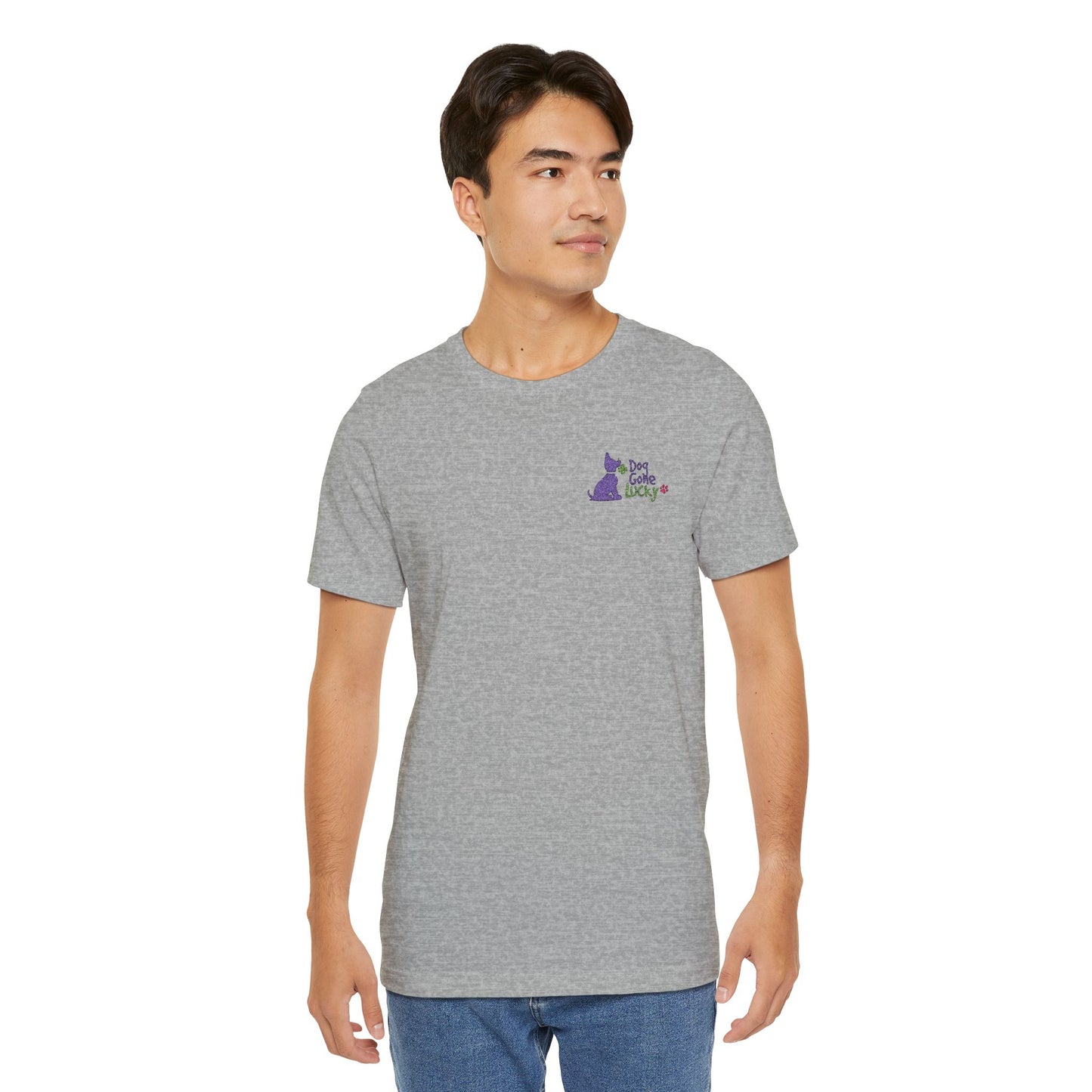 Doggone Lucky Embroidered Adult Tee