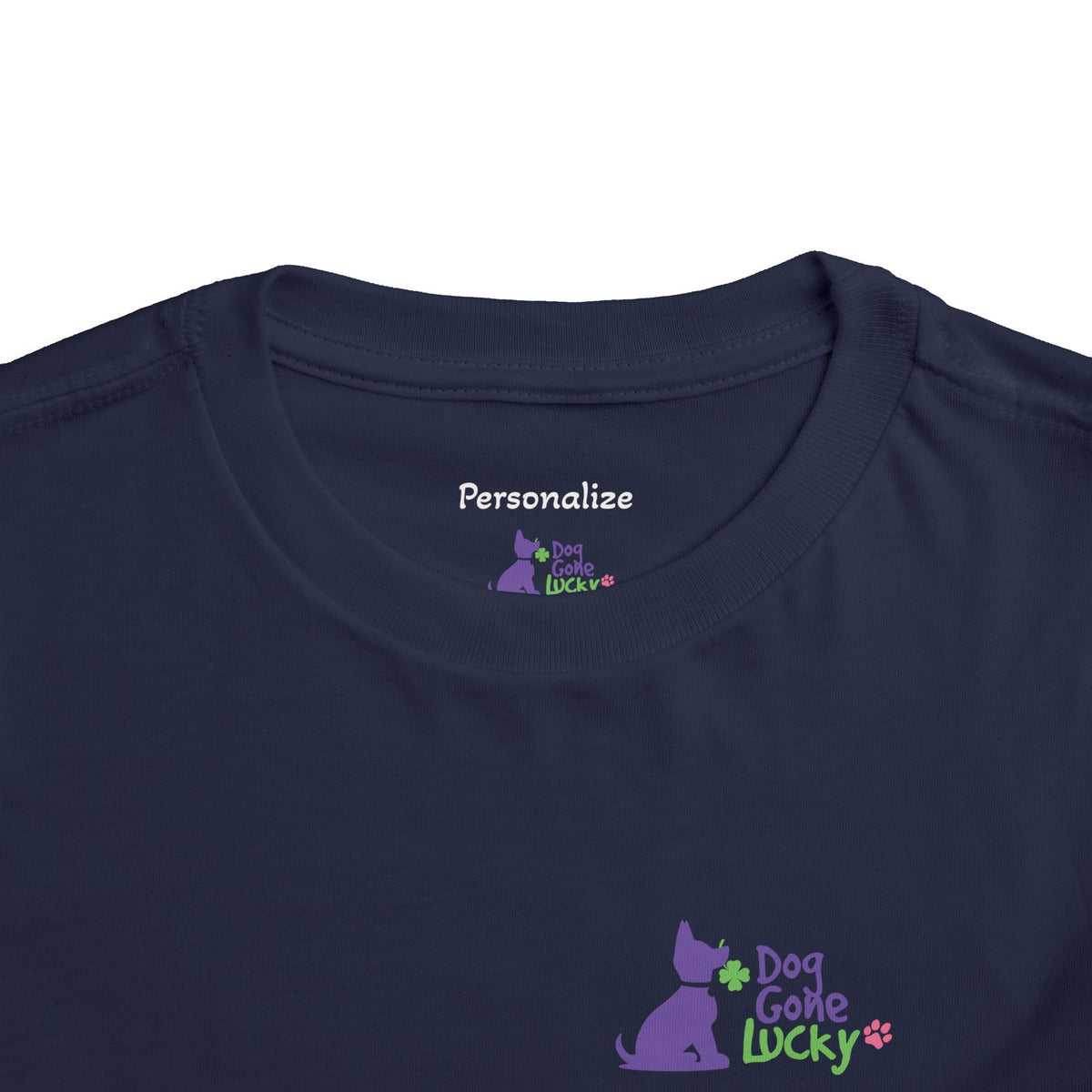 Doggone Lucky Personalized Toddler Tee - "Dog Gone Lucky" Cute Purple Pup St. Patrick's Day Shirt