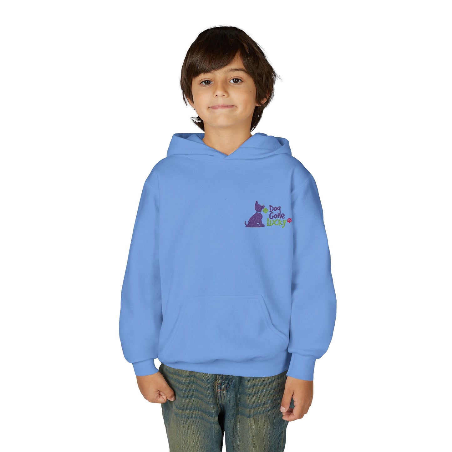 Doggone Lucky Embroidered Youth Hoodie
