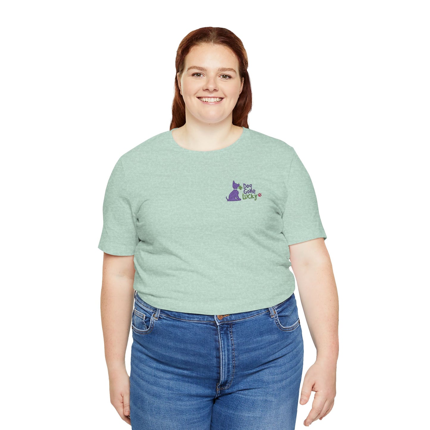 Doggone Lucky Embroidered Adult Tee