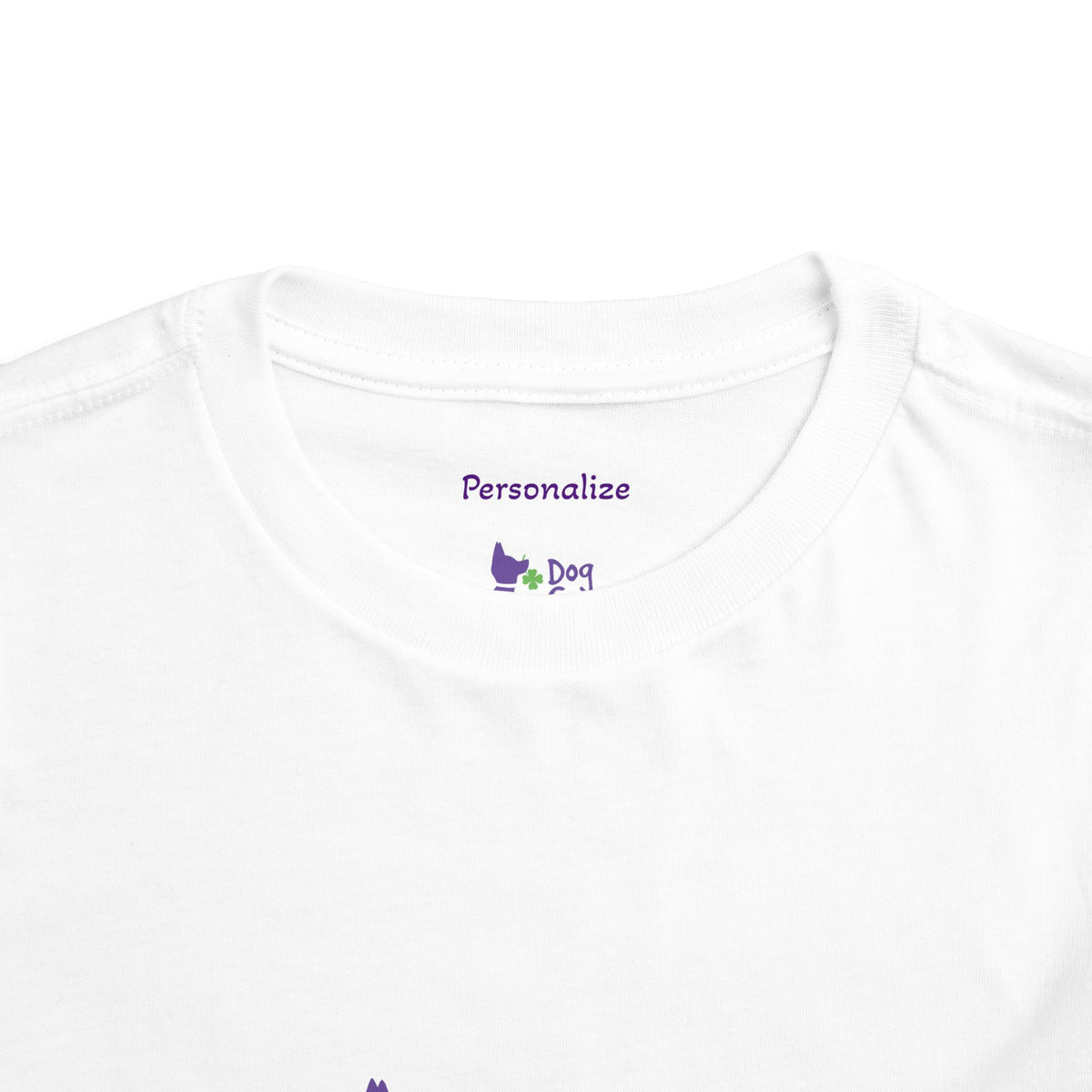 Doggone Lucky Personalized Neck Label Toddler Tee - Printed Lucky Pup on Front and Back
