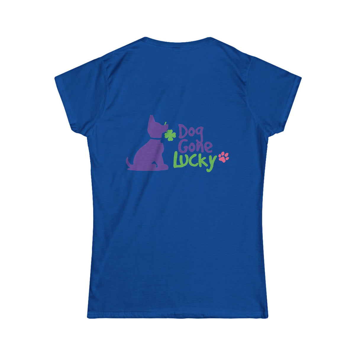 Doggone Lucky Woman's Tee - Printed Lucky Pup on Chest and Back