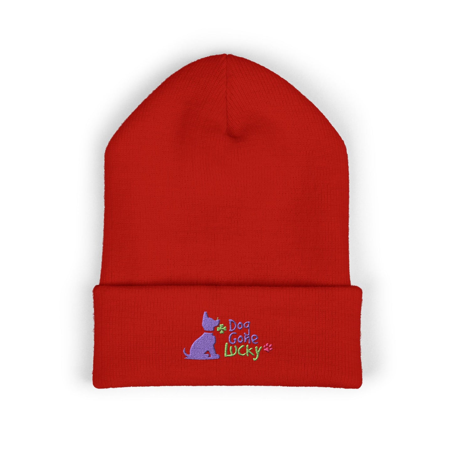 Doggone Lucky Embroidered Beanie