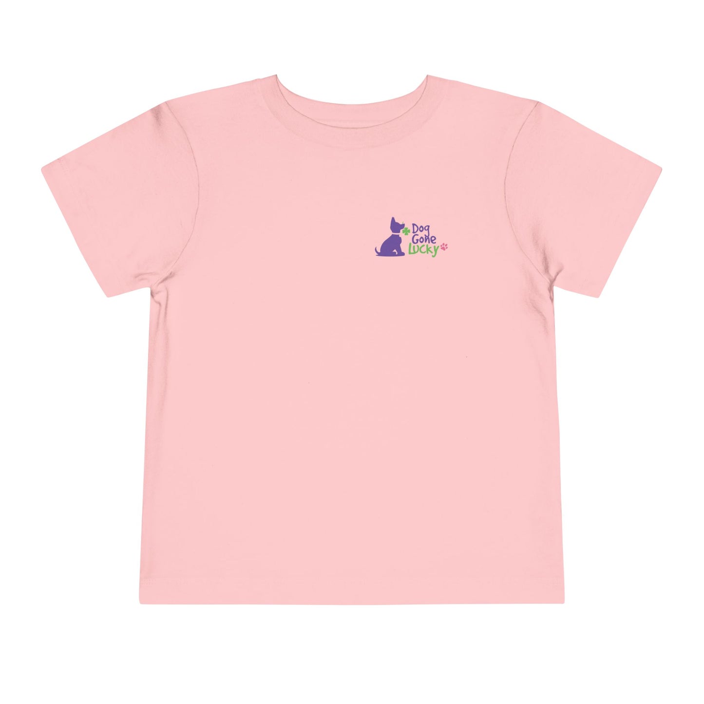 Doggone Personalized Neck Label Toddler Tee - Lucky Pup Graphic on Back and Front