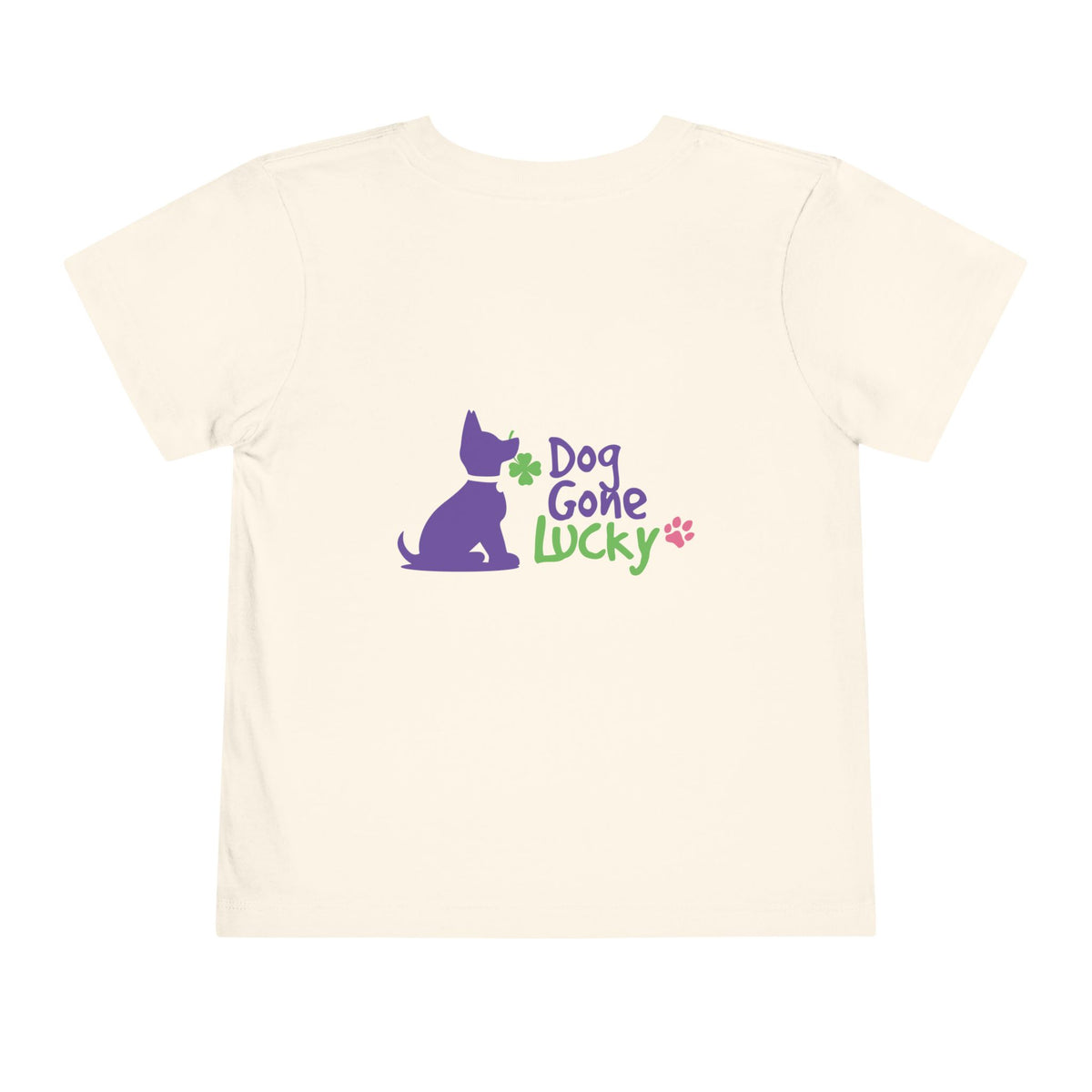 Doggone Lucky Personalized Toddler Tee - "Dog Gone Lucky" Cute Purple Pup St. Patrick's Day Shirt