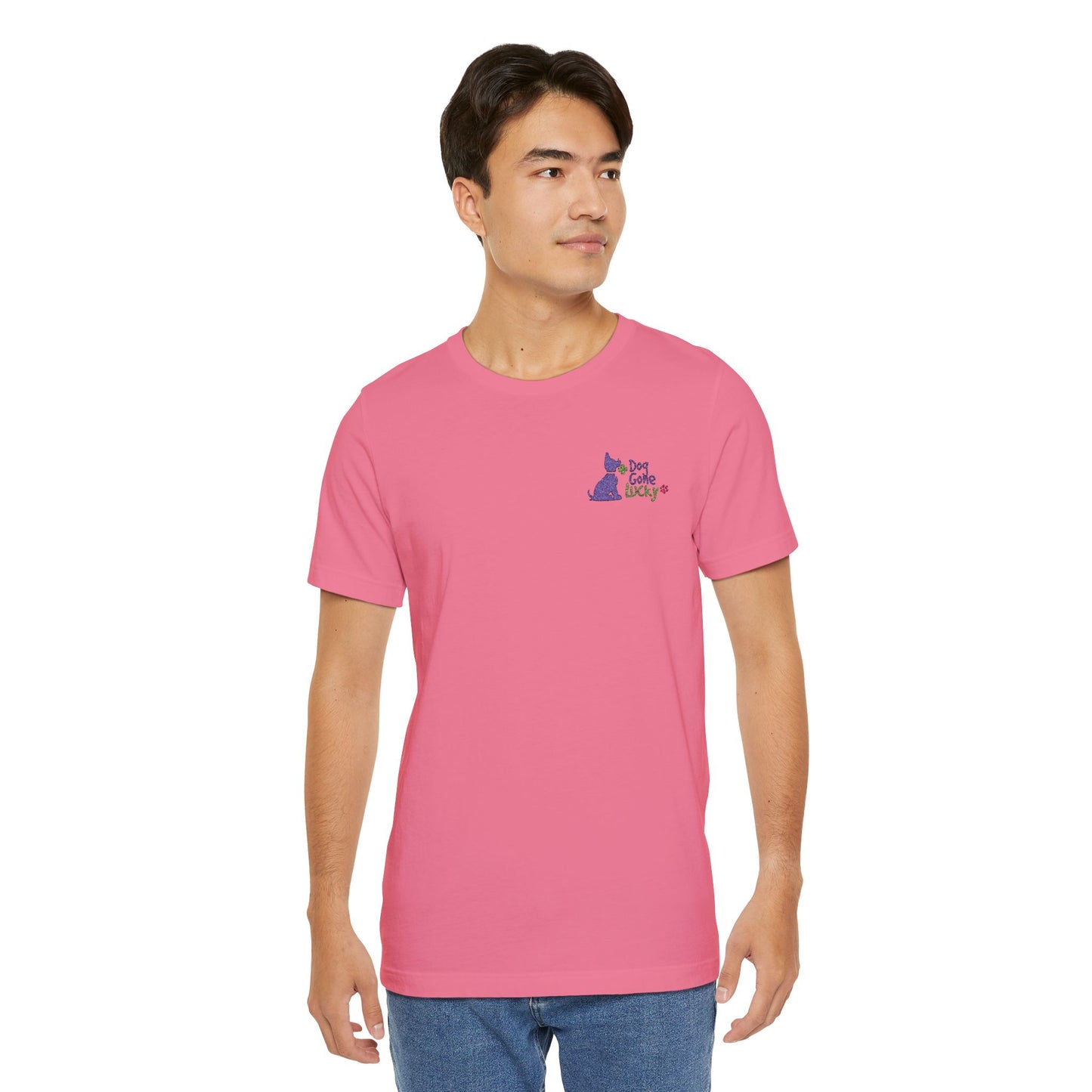 Doggone Lucky Embroidered Adult Tee