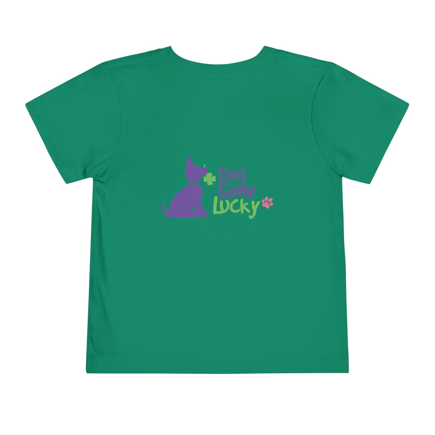 Doggone Personalized Neck Label Toddler Tee - Lucky Pup Graphic on Back and Front