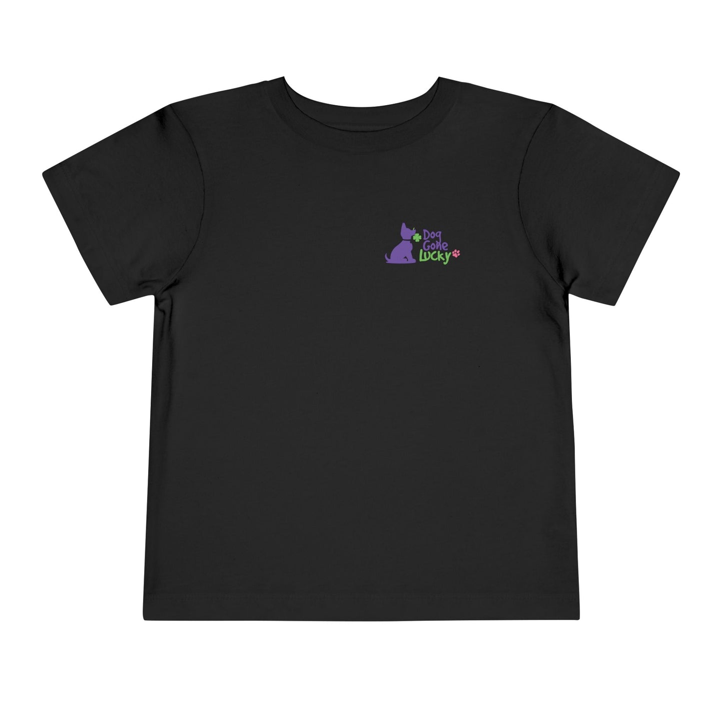 Doggone Personalized Neck Label Toddler Tee - Lucky Pup Graphic on Back and Front