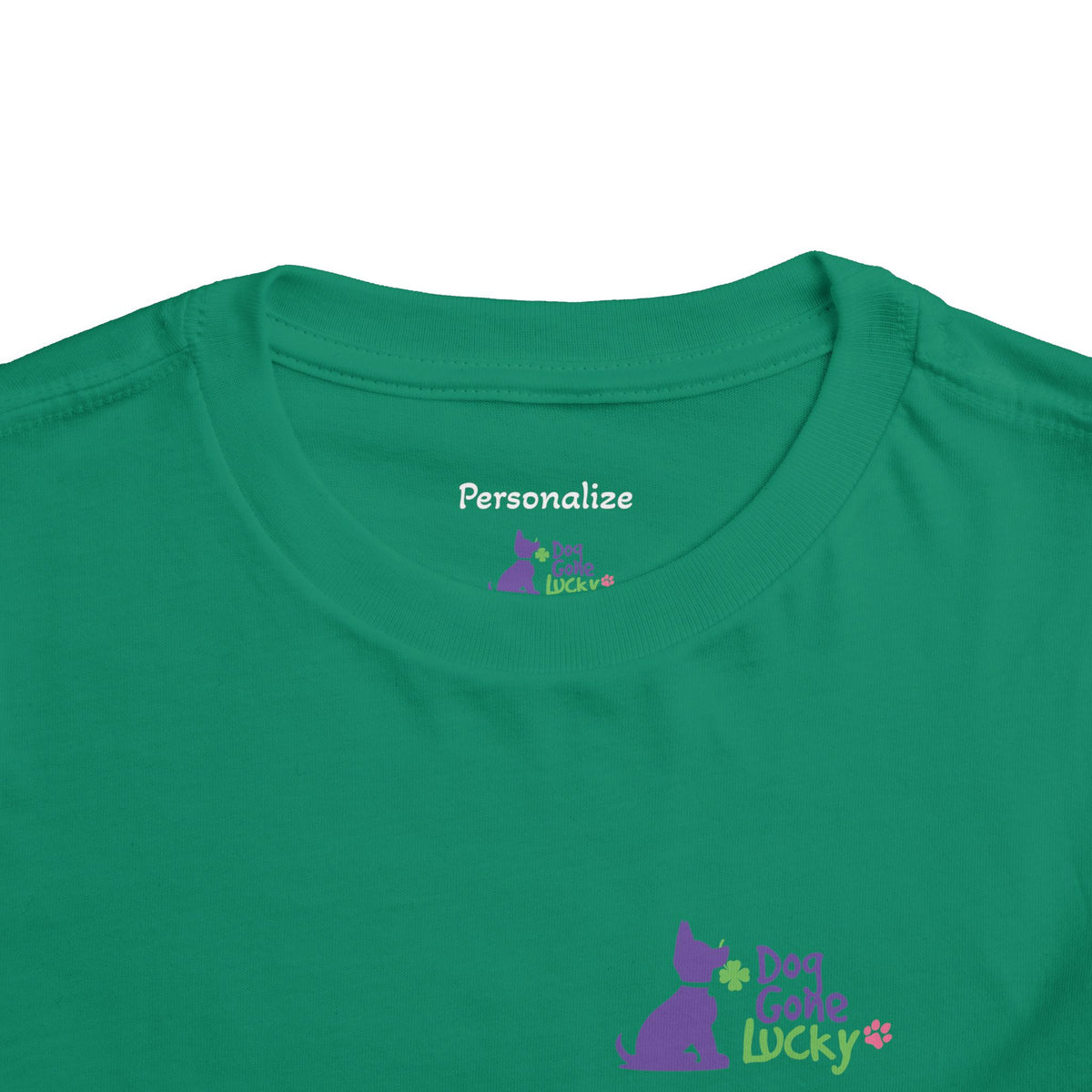 Doggone Lucky Personalized Toddler Tee - "Dog Gone Lucky" Cute Purple Pup St. Patrick's Day Shirt