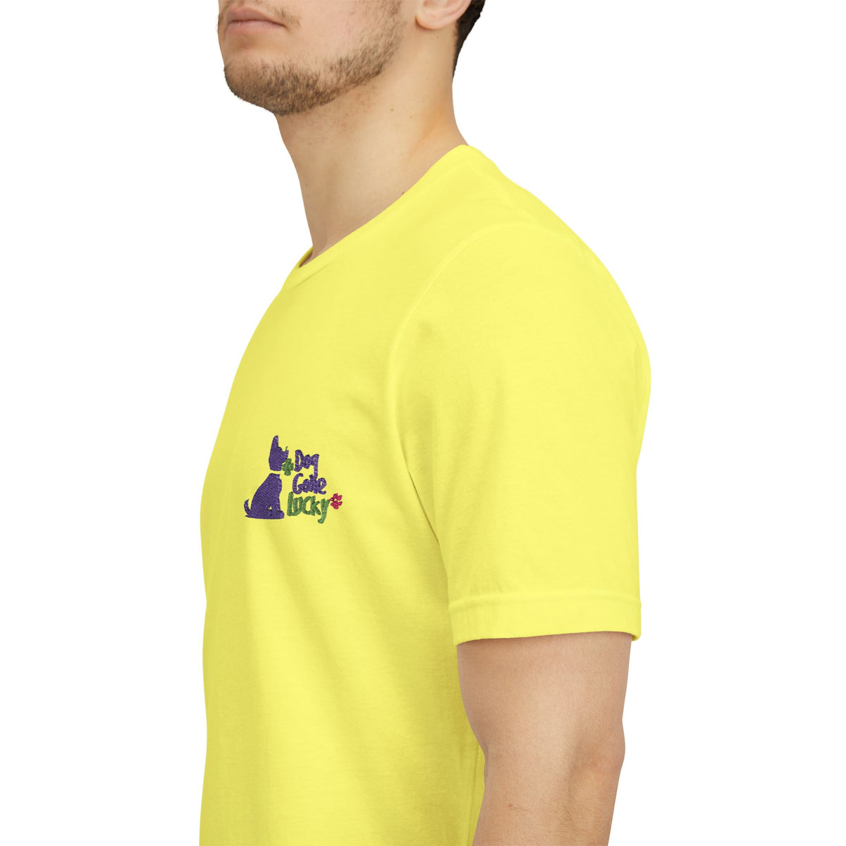 Doggone Lucky Adult Tee - Embroidered Lucky Pup on the Chest