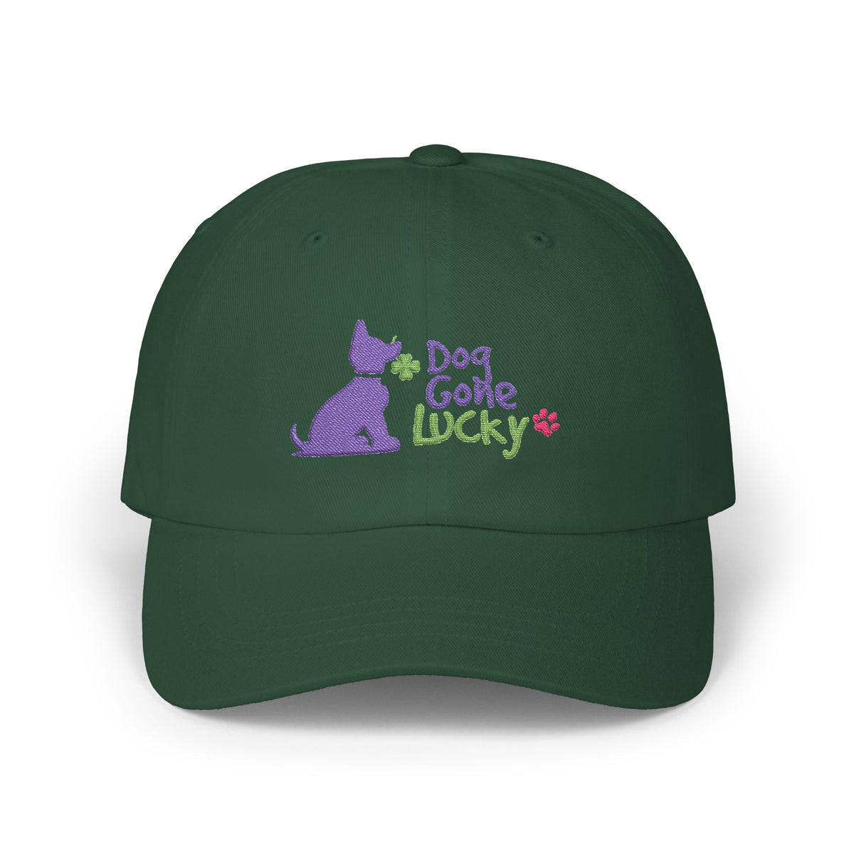 Doggone Lucky Embroidered Dad Cap