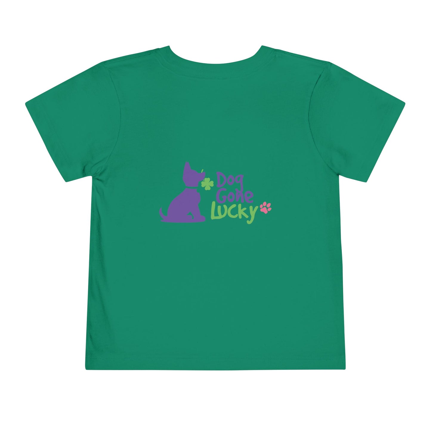 Dog Gone Lucky Toddler Tee - Cute Purple Lucky Pup on front and back
