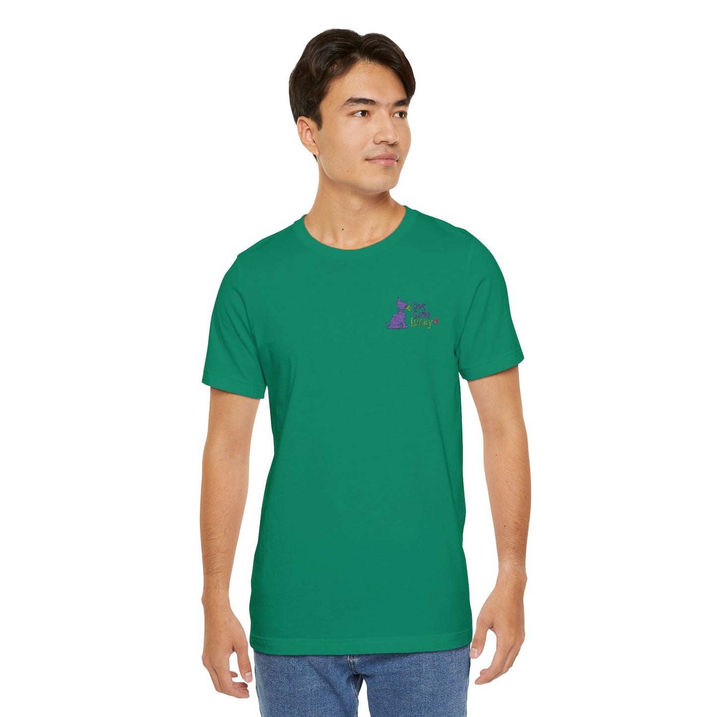 Doggone Lucky Embroidered Adult Tee
