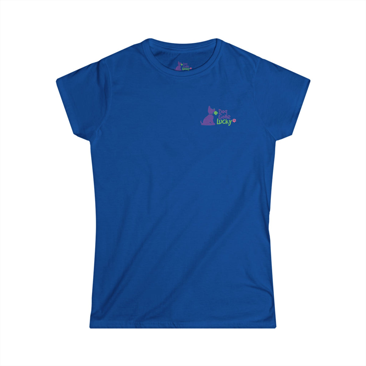 Doggone Lucky Woman's Tee - Printed Lucky Pup on Chest and Back