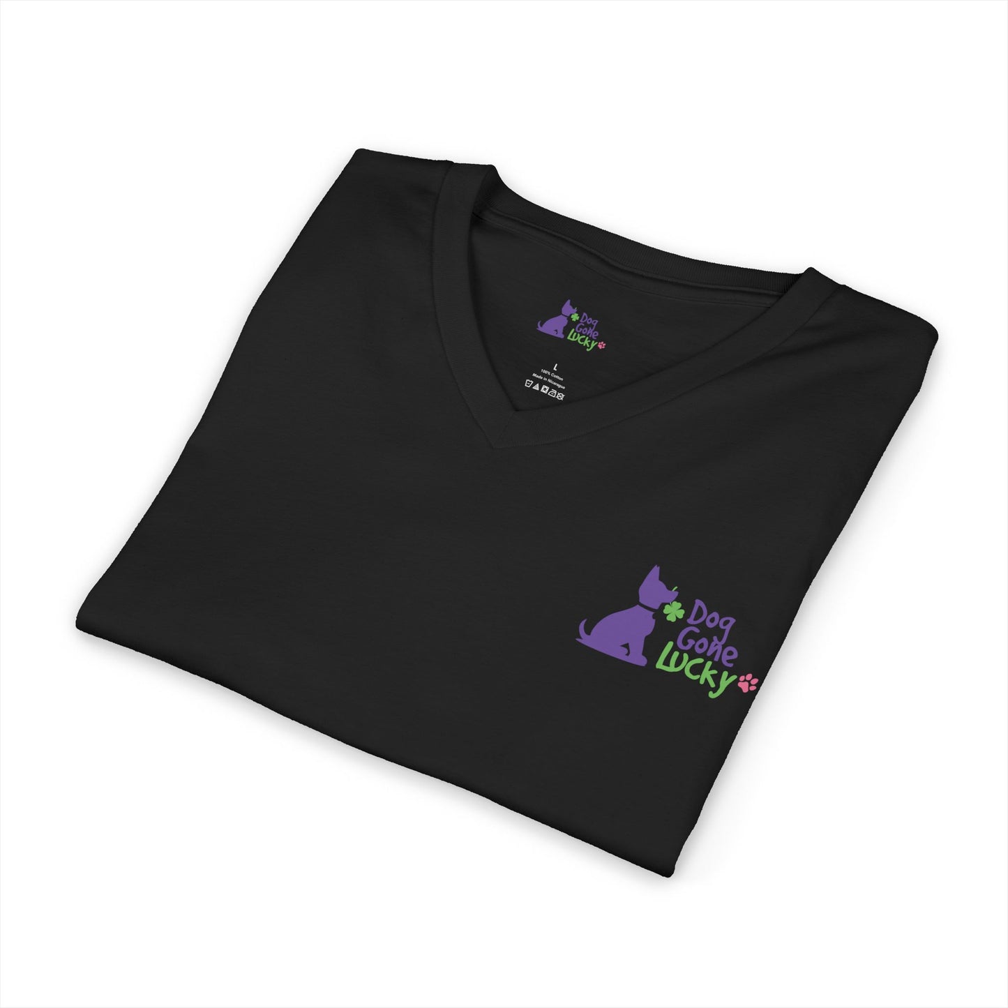 Doggone Lucky Jersey Short Sleeve V-Neck Tee