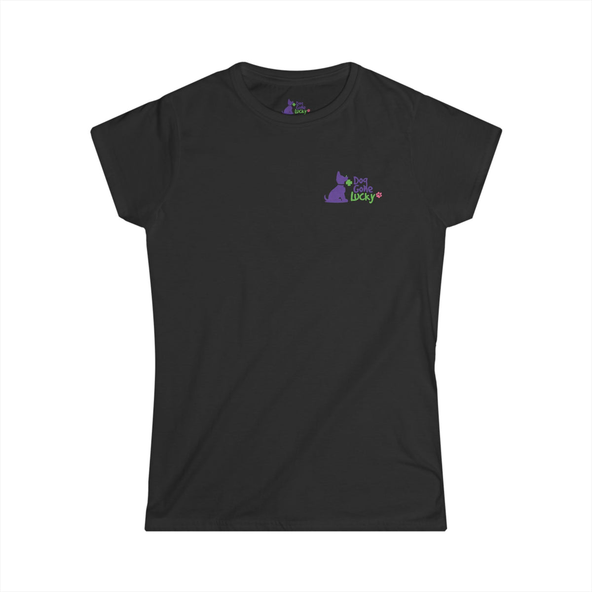 Doggone Lucky Woman's Tee - Printed Lucky Pup on Chest and Back